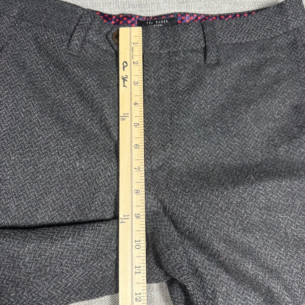 Ted Baker London Wool Blend Tailored Trousers Gray Glen Check Men's‎ 30x31